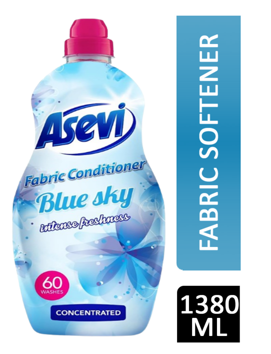 Asevi Fabric Conditioner & Softener Concentrated | 1380ml | 60 Wash | BLUE SKY | 3 Pack Bundle