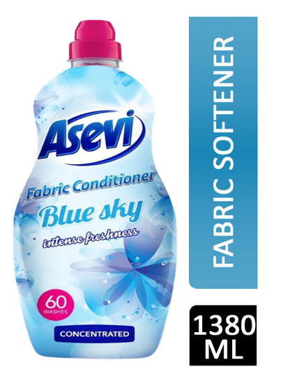 Asevi Fabric Conditioner & Softener Concentrated | 1380ml | 60 Wash | BLUE SKY | 3 Pack Bundle