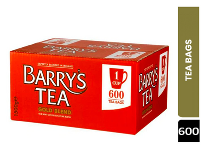 Barry's Gold Teabags 100% Black Tea. Expertly Blended in Ireland 600 Per Box