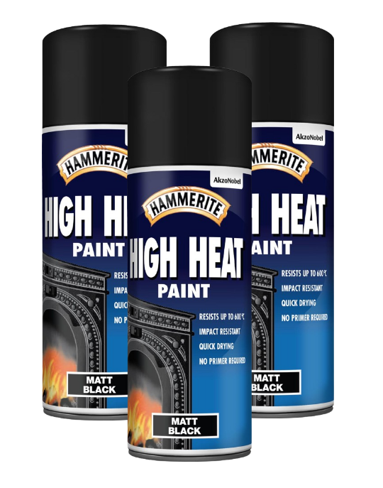 Hammerite 400ml High Heat Paint Aerosol - Black