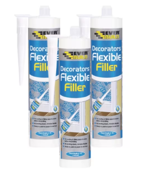 Everbuild FLEX-EBD Flexible Decorators Filler, White, 3 x 290ml