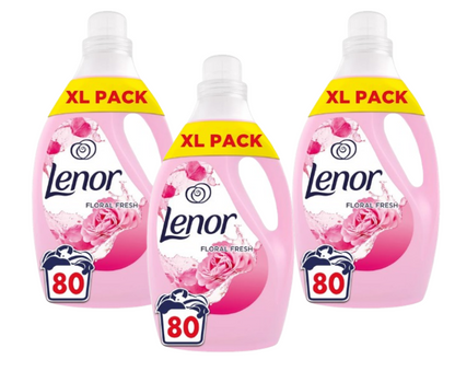 Lenor Fabric Conditioner Floral Fresh 80W | 3 Pack Bundle | 240 Wash