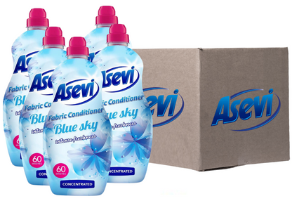 Asevi Fabric Conditioner & Softener Concentrated | 1380ml | 60 Wash | BLUE SKY | 3 Pack Bundle