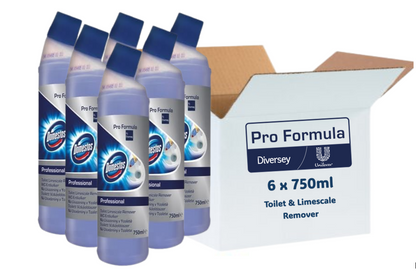 Domestos Professional Toilet Cleaner &  Limescale Remover 6x750ml