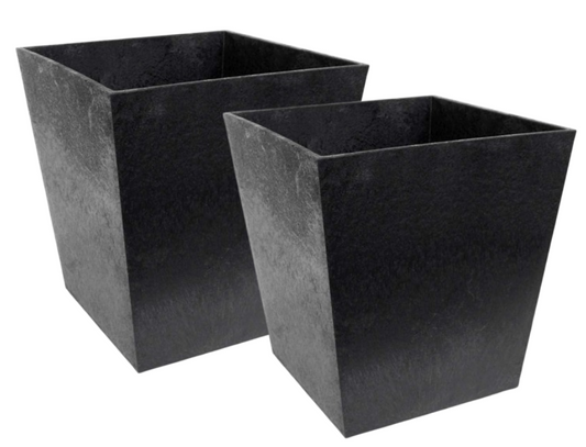 Primeur Eco Garden 33Cm Sonata Recycled Rubber Plant Pot Slate