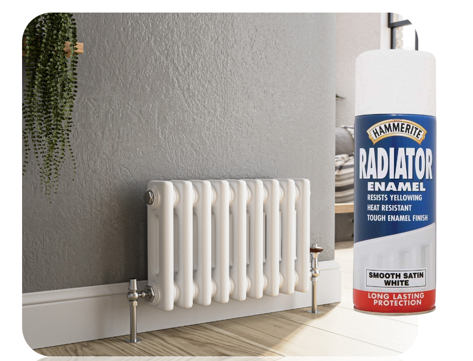 Hammerite 400ml Radiator Enamel Aerosol - Satin White