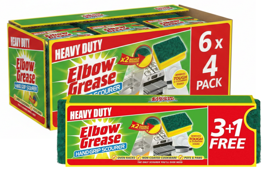 Elbow Grease Hand Grip Scourer | Heavy Duty | Suitable for Oven Racks | 4 Pack