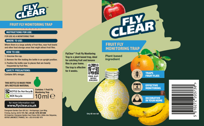 Fly Clear by Miracle-Gro  Fruitfly Trap | Plant Based | Traps Flies for Upto 4 Weeks