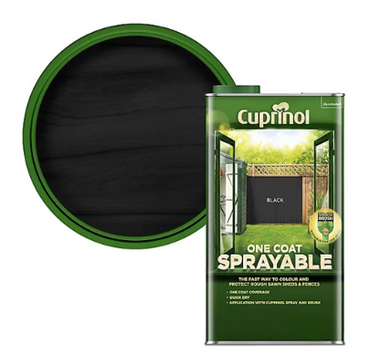 Cuprinol One Coat Sprayable Fence Treatment Black 5 Litre