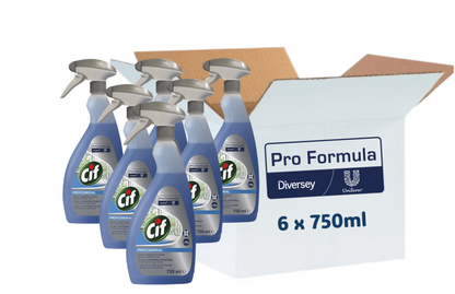 Cif Pro Formula Glass & Multi Surface Cleaner 750ml, Streak free.