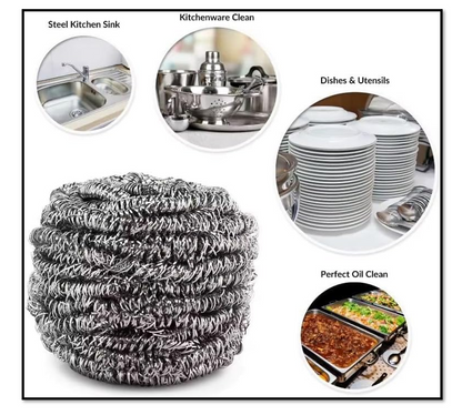 Stainless Steel Scourers | 6 Pack | Retail Packed