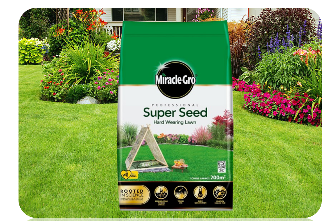 Miracle-Gro 121071 Professional Super Seed Hard Wearing Lawn Seed 200M2, 6Kg Bag