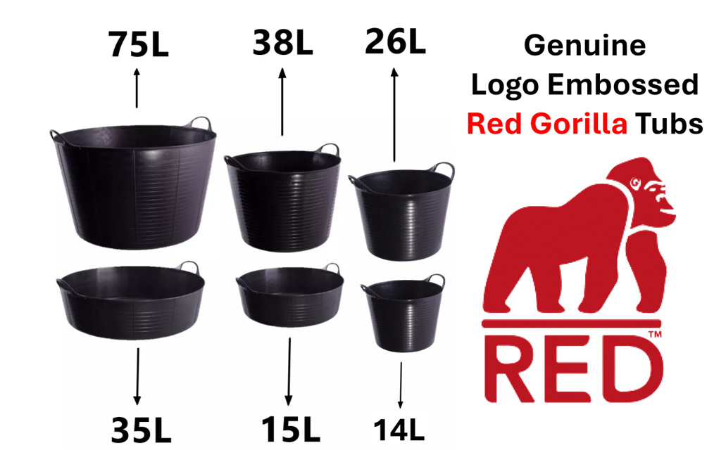 Red Gorilla {Tubtrug} Black Recycled Tub Extra Large 75 Litre
