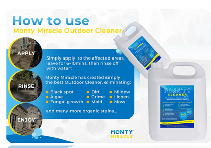 Monty Miracle Cleaner | Fast Patio Cleaner | Patio, Decking , Stone Floors etc..| 5 Litre