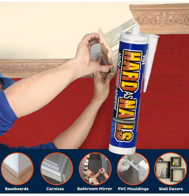 Hard as Nails High Power Adhesive 3x280ml Tubes | Solvent Free | Wood Metal Glass