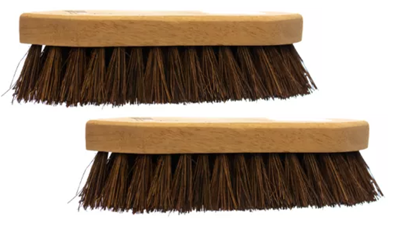 Castledale Hand Held Scrubbing Brush | CD-3031 | Stiff Natural Bassine Bristles | 2 Pack bundle