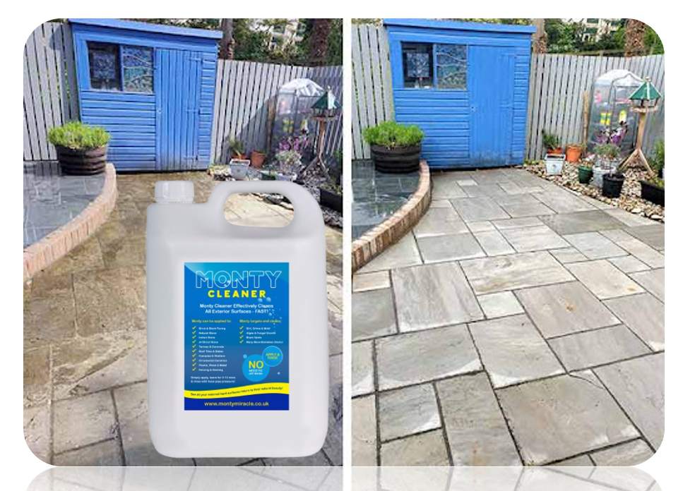 Monty Miracle Cleaner | Fast Patio Cleaner | Patio, Decking , Stone Floors etc..| 5 Litre