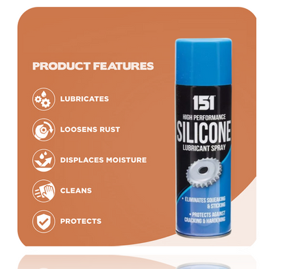Silicone Lubricant Spray Grease Oil Clear Eliminates Squeaking Sticking 3 x 200Ml