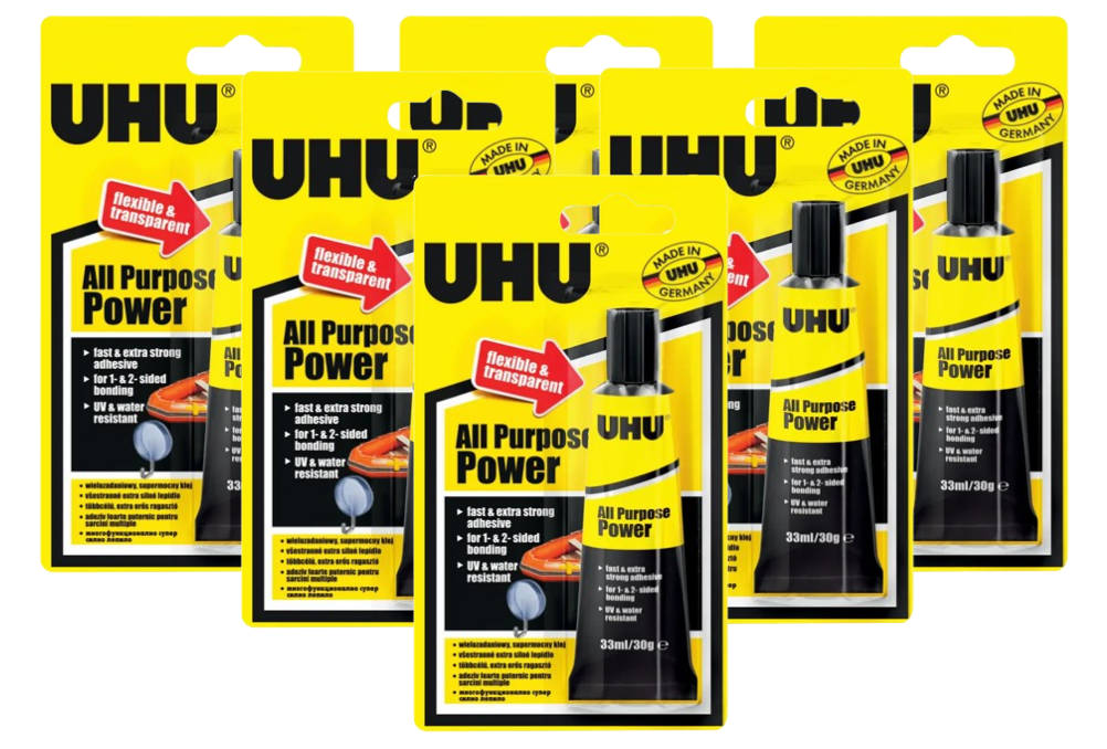 UHU All Purpose Power Water Resistant Glue 33ml Blister Pack