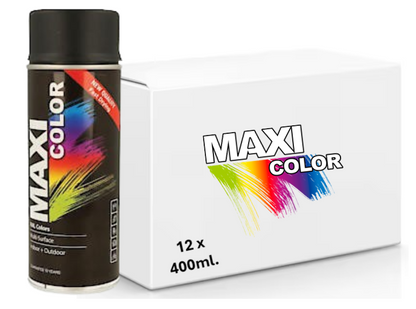Maxicolor Quick Drying Spray Paint Gloss Jet Black 400ml | 12 x 400ml Full Case Offer