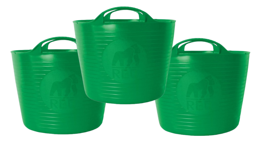 Tubtrugs 14L Small Flexible 2-Handled Recycled Tub, Green