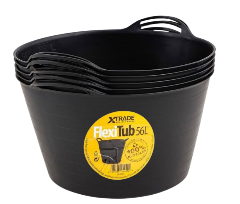 Xtrade Flexitub Black 56L |  100% recycled | 100kg+ weight carrying Capacity