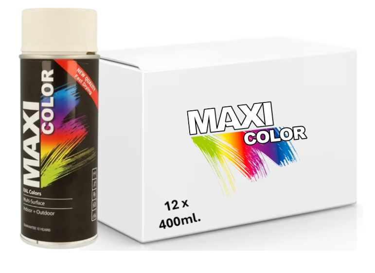 Maxicolor Quick Drying Spray Paint MATT White 400ml | 12 x 400ml Full Case Offer