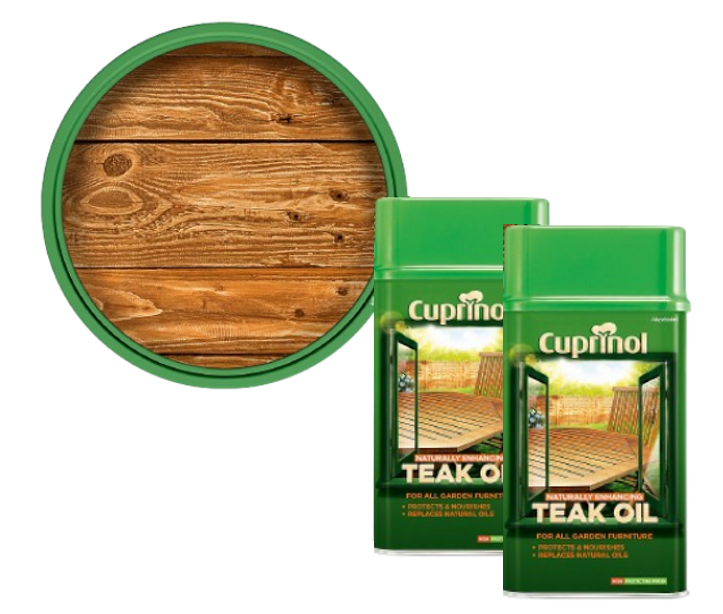 Cuprinol Garden Furniture Teak Oil | Clear  | 1 Litre Tin  | 2 x 1L Bundle