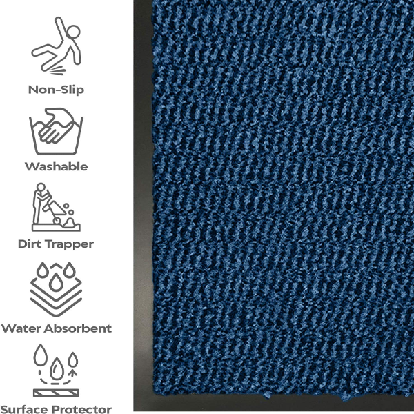 Fixtures Barrier Doorway Door Floor Mat 60cm x 80cm Blue