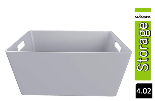 Wham Grey Rectangular Studio Basket 4.02 3.9 Litre - UK BUSINESS SUPPLIES