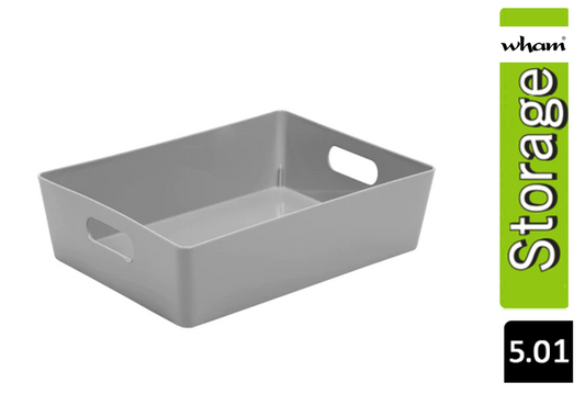 Wham Grey Rectangular Studio Basket 5.01 6L - UK BUSINESS SUPPLIES