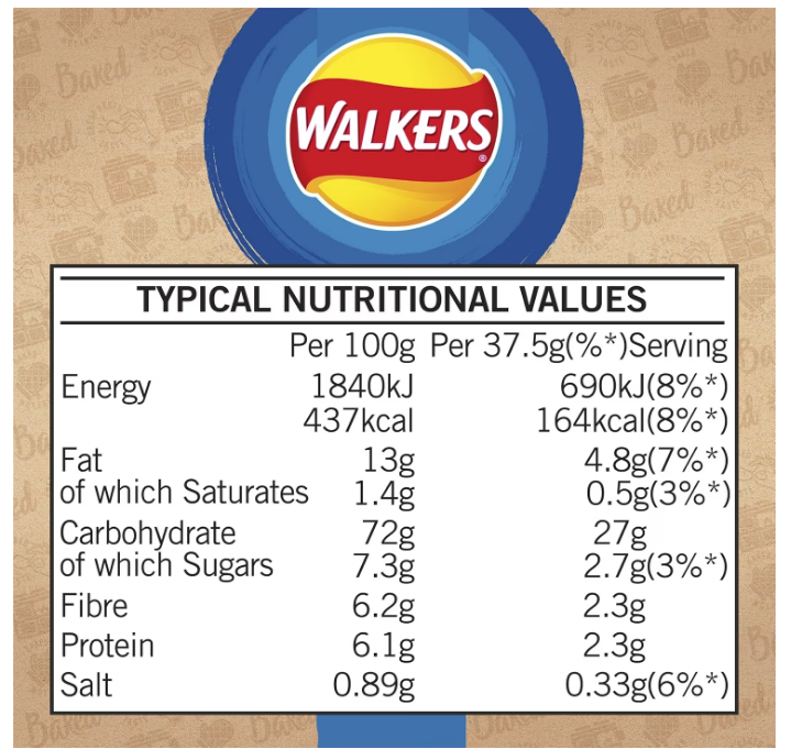 Walkers BAKED Cheese & Onion Pack 32's