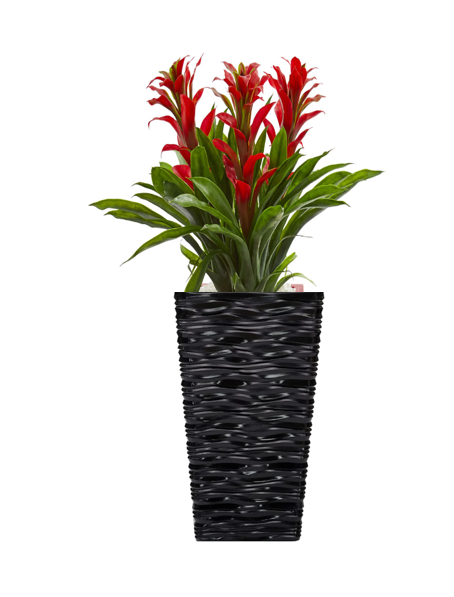 Fixtures Glaze Wave MEDIUM 42cm Planter {Black}