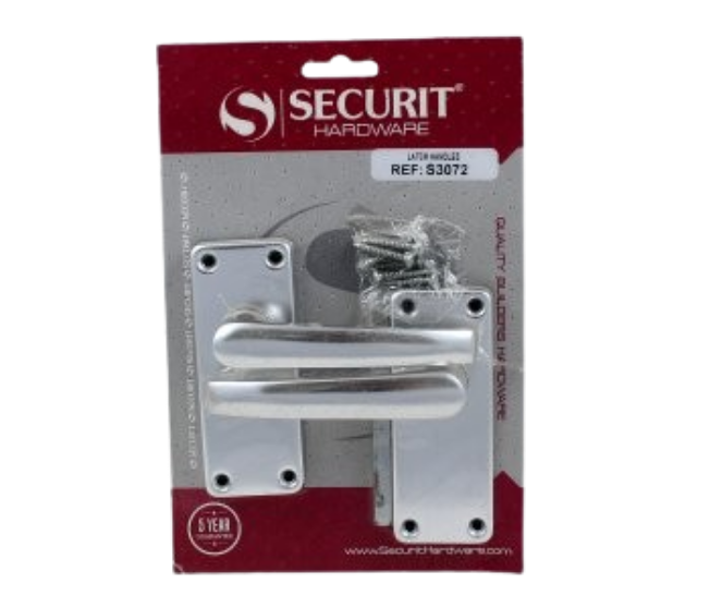 Securit S3072 Aluminium Latch Handles Bright (Pair)