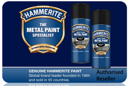 Hammerite Spray Paint for Metal | Direct to Rust Exterior Metal Paint | Smooth Finish BLACK 400ml
