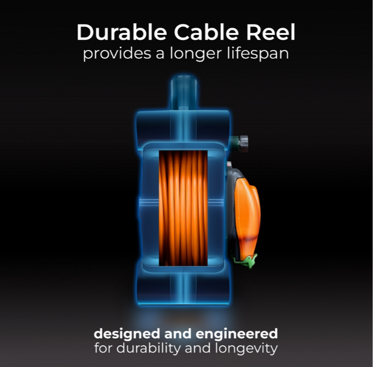 Masterplug HLP2013/2IP 20m Outdoor IP Rated Cable Reel with Weatherproof Sockets 13A Case Reel (