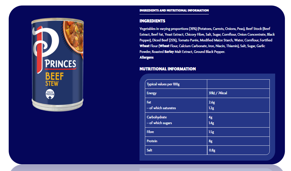 Princes Beef Stew | A meal in a tin | 6 x 392g tins