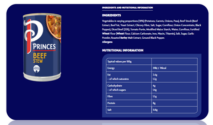 Princes Beef Stew | A meal in a tin | 6 x 392g tins