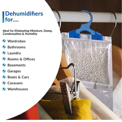 Scented Hanging Wardrobe Dehumidifier Bags Moisture Traps x 3