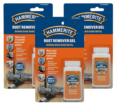 Hammerite Rust Remover Gel | Blister Pack |  Non Drip Rust Remover 3 x 100ml