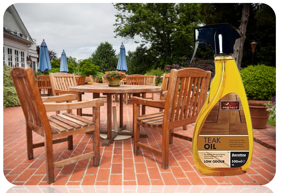 Barrettine Teak Oil Trigger Spray 500ml | 4 Pack Bundle