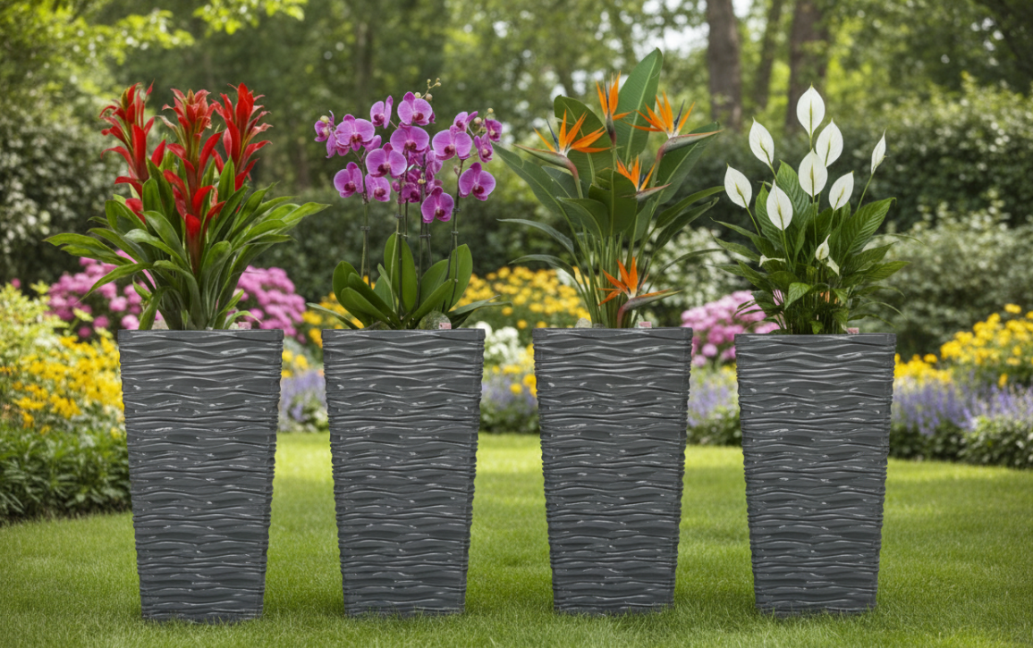 Fixtures Glaze Wave LARGE 55cm Planter {Grey}
