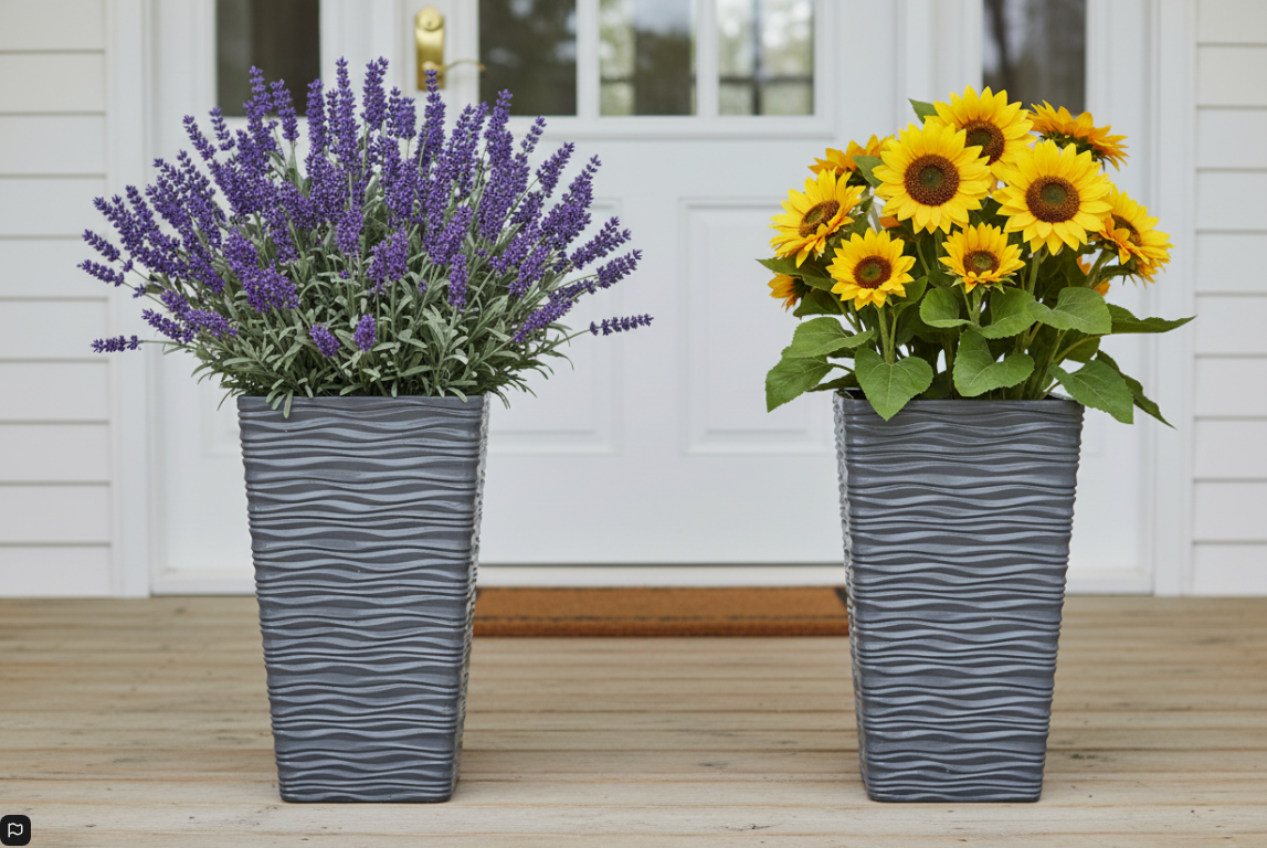 Fixtures Glaze Wave LARGE 55cm Planter {Grey}
