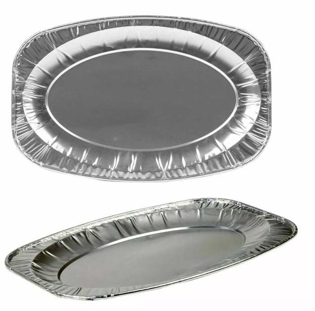 Kingfisher Aluminium Disposable Catering Serving Party Foil Platters 14"|  60 Pack Bundle