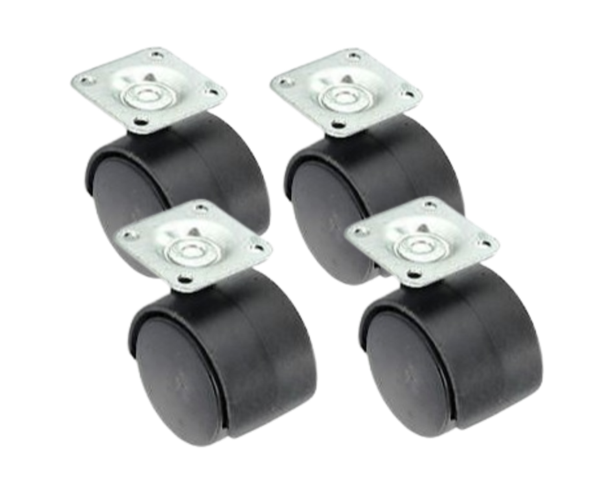 Securit Twin Wheel Castors Plate Fixed 40mm {4 Pack}
