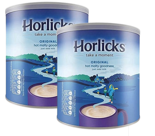 Horlicks Original Malt Drink 4kg | Traditional Malted Hot Drink | Suitable for Vegetarians | 2 x 2kg Tubs