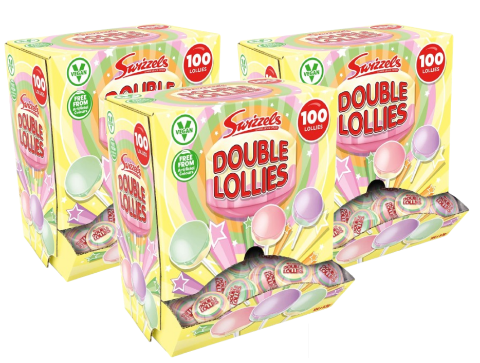 Swizzels Double Lollies Dispenser Box x 100's | 3 Box Bundle