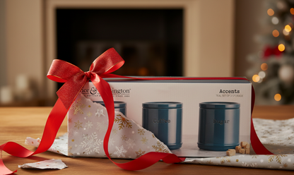 Accents Teal Tea/Coffee/Sugar Canisters 3 Set