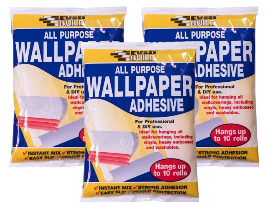 Everbuild All Purpose Wallpaper Paste | 12 Pint = 10 Roll's | 3 Pack Bundle