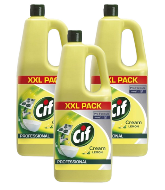 Cif Pro-Formula Cream Cleaner Lemon 2 Litre | 3 x 2 Litre Bundle